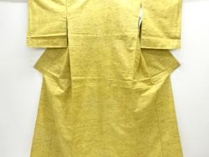 アンティーク　ヱ霞に花模様織り出し手織り紬着物